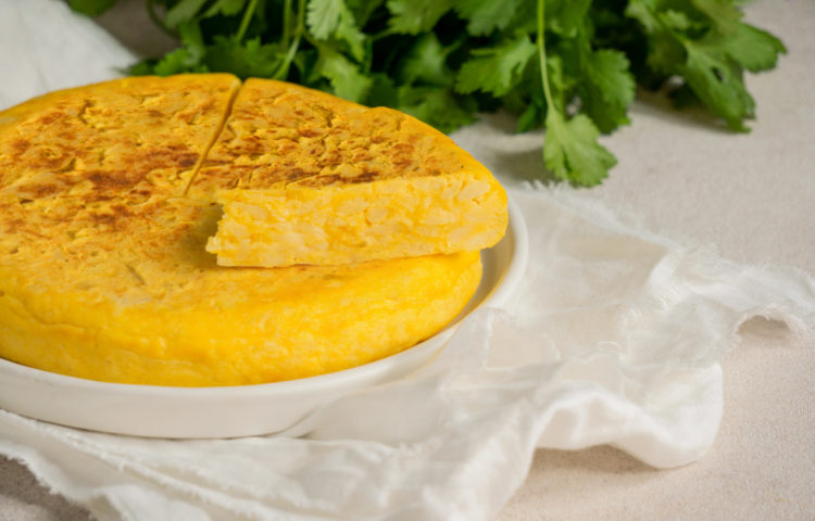 Tortilla de patata baja en grasa