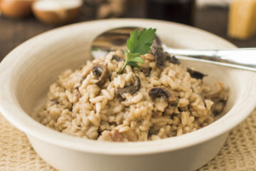 Risotto de coliflor con setas