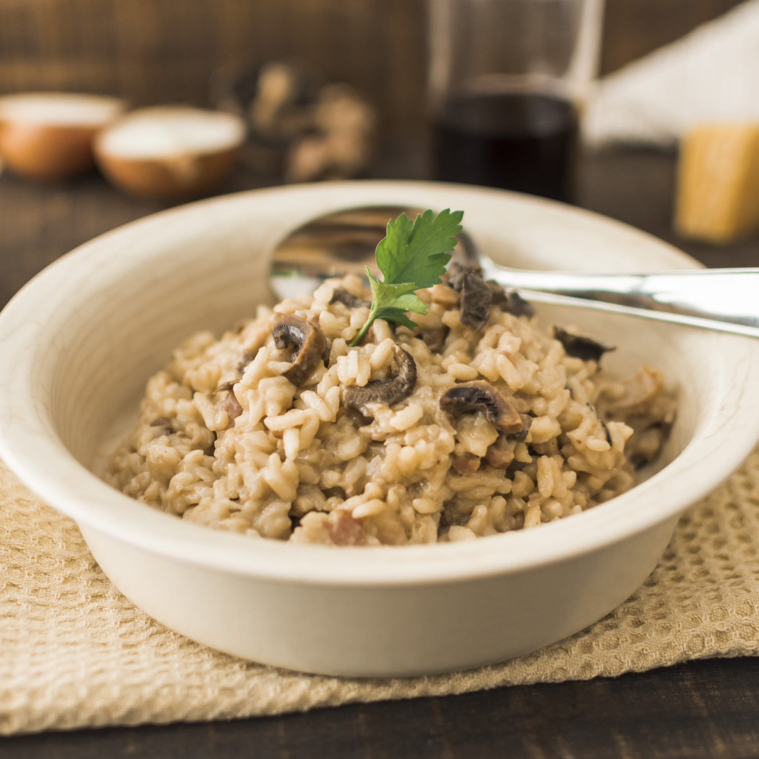 Risotto de coliflor con setas